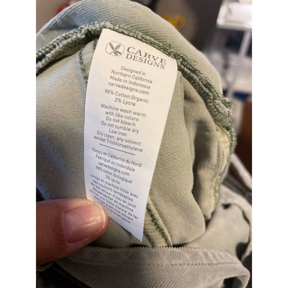 Carve Designs Jason Overall Short Gray Wale Corduroy Relaxed Logo Pockets Size 6 - Picture 9 of 9